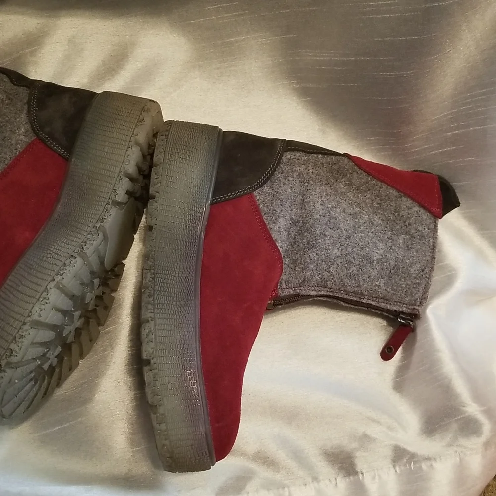 New Bos. & Co. Ignite Boots Colorblock Wool Platform sz 7 7.5 Winter Waterproof